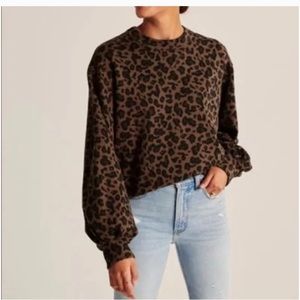 Abercrombie and Fitch Puff-Sleeve Leopard Sweatshirt